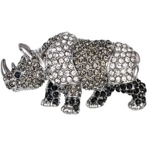 EVER FAITH Women's Austrian Crystal Party Rhinoceros Animal Brooch Pin