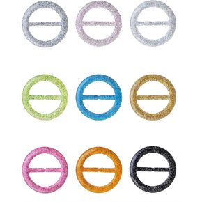 9Pcs Scarf Clip Rings T-shirt Tie Clips Circle Clothing Corner Knotted Wrap Holder Waist Cincher Buckle Clasp for Women(Style B1)
