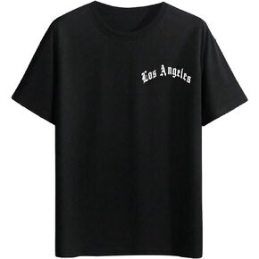 OYOANGLE Men's Graphic Tee Funny Letter Print Short Sleeve T Shirts Casual Summer T-Shirt Top