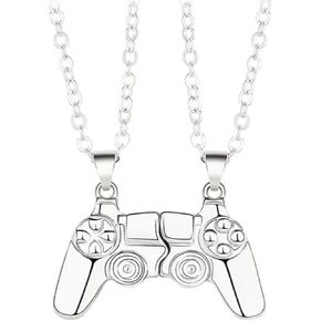 ZZ ZINFANDEL Magnetic Game Controller Matching Necklaces for Couples,Punk Hip Hop Disc Magnetic Gamepad Friendship Necklaces for BFF,Best Friends,Friend Necklaces