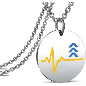 AKTAP Down Syndrome Awareness Gift Down Syndrome Awareness Necklace Blue and Yellow Awareness T21 Jewelry (Down Syndrome Awareness Necklace)