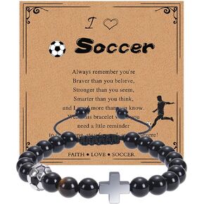 Rnivida Cross Bracelet for Men Boys Soccer Football Basketball Baseball Bracelet Teens Christian Meaningful Gifts