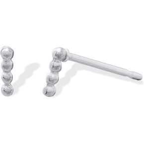 Boma Jewelry Sterling Silver Mini Beaded Bar Stud Earrings