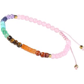 TUMBEELLUWA Morse Code Love Crystal Bracelet Adjustable 8mm Bead Stone Reiki Healing Beaded Chakra Jewelry Spiritual Gift for Women Men