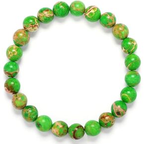Hamoery Women Men 8mm Beads Bracelet Elastic Natural Stone Colorful Bracelet Bangle Jewelry