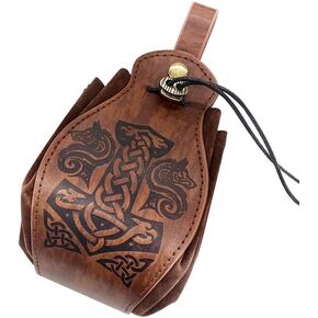 Genuine Leather for DND Dice Bag Tray 5 Celtic Designs Cute Drawstring Pouch for D&D Roleplaying RPG Gift Ideas Coin Purse (Phoenix)