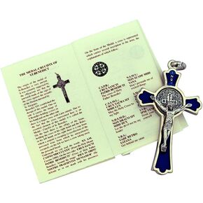 VILLAGE GIFT IMPORTERS 2" Small Saint Benedict Cross Pendant - 4 Styles - Works as Keychain or Necklace Charm - Christian Jewelry