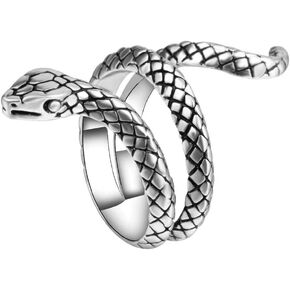 Cinlan Cobra Shaped Ring Open Ring Temperament Snake Vintage Ring