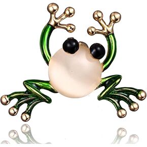 دبوس دبوس زينة للحشرات على شكل ضفدع للنساء، كريستال أخضر مينا حشرة حيوان بروش مجوهرات عتيقة in Kuwait