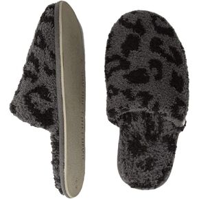 Barefoot Dreams CozyChic Barefoot in The Wild Slipper, Cream/Stone, LG