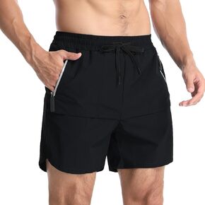 Suwangi Mens Athletic Shorts Quick Dry Gym Workout Shorts for Men Lightweight Sports Running Shorts with Zipper Pockets