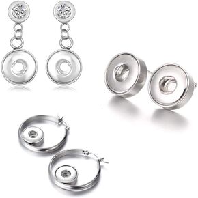 Snap Jewelry Earrings 12mm Stud Earrings Snap Jewelry pack of 3 pair