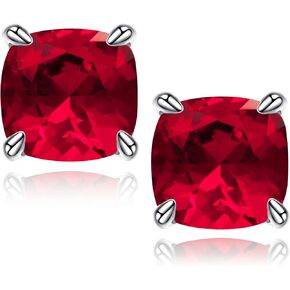 أقراط جوهرة الميلاد من الفضة الاسترليني للنساء الأم، أقراط كلاسيكية من الأحجار الكريمة الأصلية أو المُنشأة S925 من الفضة الإسترليني بأربعة شوكات أقراط جوهرة الميلاد للنساء هدايا مجوهرات عيد الميلاد in Kuwait