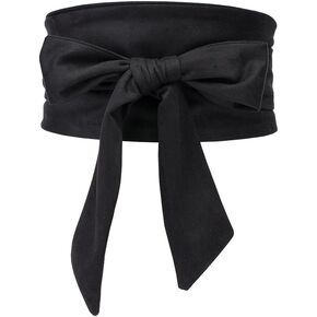 Aecibzo Women's Bowknot Self Tie Wrap Around Obi Waist Band Cinch Boho Waist Belt