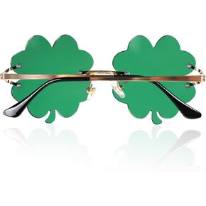 إكسسوارات HEYPRIIL لعيد القديس باتريك، زينة نظارات شامروك، نظارات شمسية لعيد القديس باتي بأربع أوراق البرسيم in Kuwait