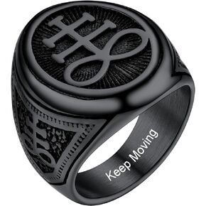 PROSTEEL Unisex Satanic Gothic Jewelry, Cool Leviathan Cross Ring, Devil Lucifer Ring, 316L Stainless Steel Silver/Black/Gold Tone, Size 7-14, Come Gift Box