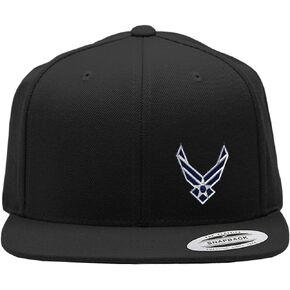 Speedy Pros Snapback Flat Bill Left Side Panel Air Force Emblem Embroidery Acrylic