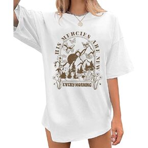 Christian Oversized Tshirts Women Jesus Faith Shirts Religious Bible Verse Graphic Tees Inspirational Short Sleeve Tops