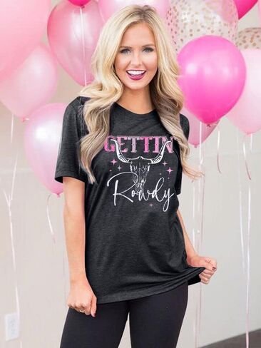 قمصان FLOYU للسيدات للعروس، قمصان غربية لحفلات العازبة، قمصان لوصيفات العروس، ملابس عطلات الزفاف in Kuwait