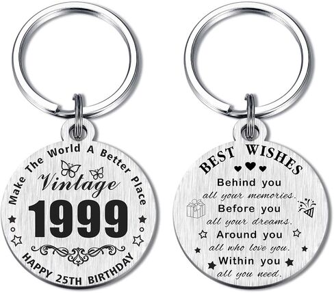 Resdink 25th Birthday Gifts for Women Men - 2024 Keychain for 25 Years old Her Him Birthday Present, Happy 25th Bady Key Chain in Saudi Arabia
