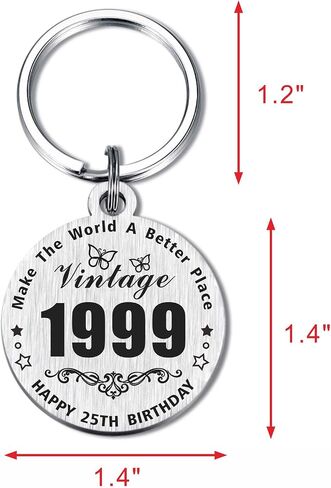 Resdink 25th Birthday Gifts for Women Men - 2024 Keychain for 25 Years old Her Him Birthday Present, Happy 25th Bady Key Chain in Saudi Arabia