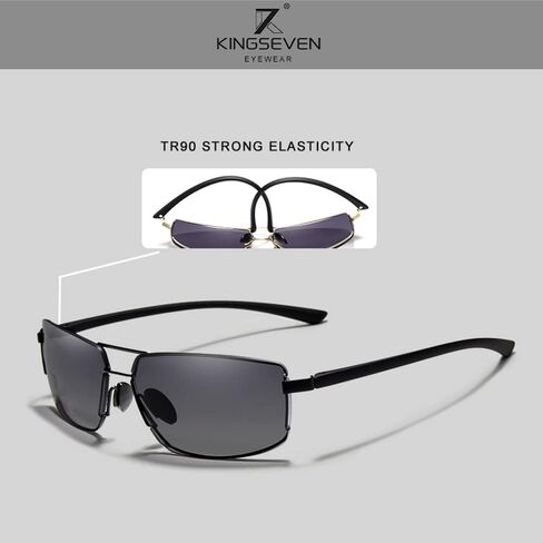 KINGSEVEN Fashion Stylish Polarized Sunglasses for Men,Ultra-light Memory Temples 7128 in Saudi Arabia
