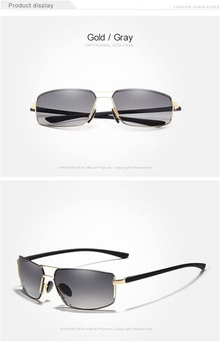نظارات شمسية مستقطبة أنيقة من KINGSEVEN للرجال، هيكل ذاكرة خفيف للغاية 7128 in Kuwait