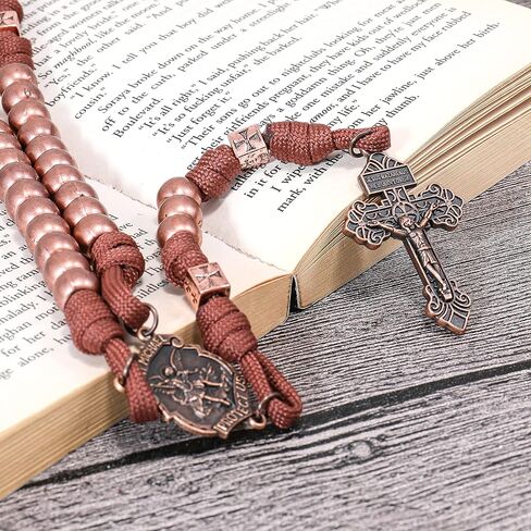 Nazareth Store St Michael Paracord Rosary Beads Rugged Rosary Necklace Strong Corded Catholic Pardon Crucifix in Saudi Arabia