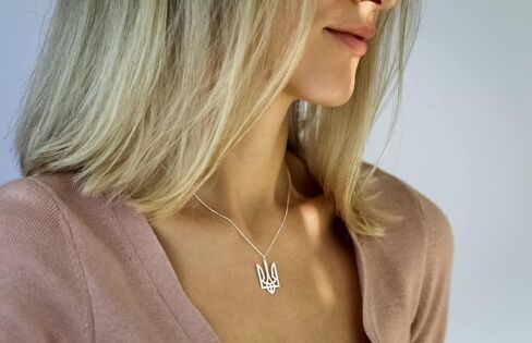 Sterling Silver Ukrainian Trident/Trizub Necklace Pendant with 18 Inch Chain | Genuine .925 Sterling Silver | Minimalist & Elegant Gift | Ukraine Jewelry, Sterling Silver, No Gemstone in Saudi Arabia