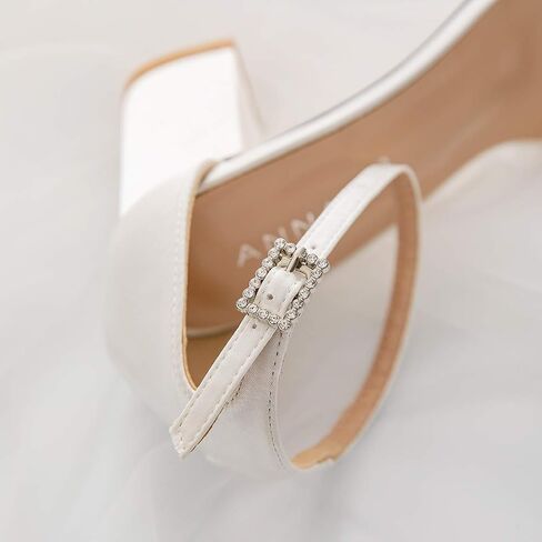 Women's Heeled Sandals Chunky Open Toe Ankle Strap Wedding Dress Pump Fashion Shoes 2.76 Inch in Saudi Arabia