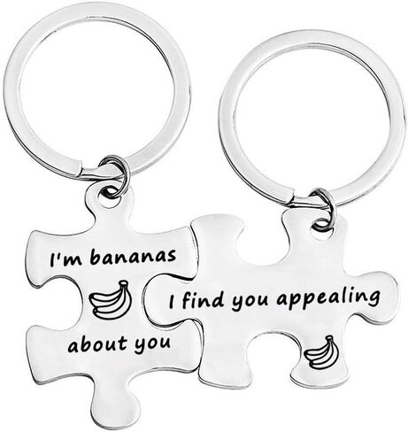 CHOROY Funny Anniversary Gift I'm Bananas About You Keychain Banana Lover Gift Couple Keychain For Boyfriend in Saudi Arabia