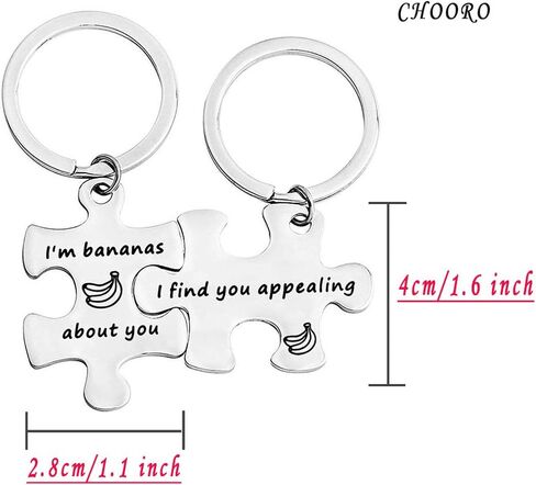 CHOROY Funny Anniversary Gift I'm Bananas About You Keychain Banana Lover Gift Couple Keychain For Boyfriend in Saudi Arabia