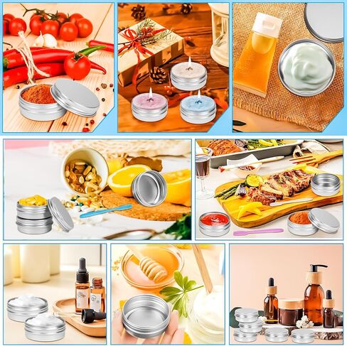 MotBach 12 حزمة 2 أوقية الألومنيوم القصدير جرة حاويات قابلة لإعادة الملء، 60 مل الألومنيوم المسمار جولة القصدير حاوية علب معدنية مع أغطية للشموع كريم مرهم مستحضرات التجميل مرهم الشفاه in Kuwait