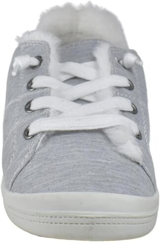 Women's Fur Lining Lace Up Warm Canvas Sneaker in Saudi Arabia