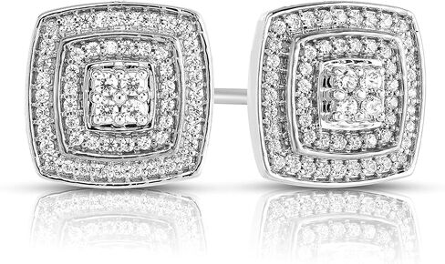 ناتاليا دريك طبقات مربعة 1/2 قيراط الماس أقراط للنساء في الفضة الاسترليني المطلية روديوم ، فضة استرليني ، ألماس, فضة استرلينية, ألماس in Kuwait