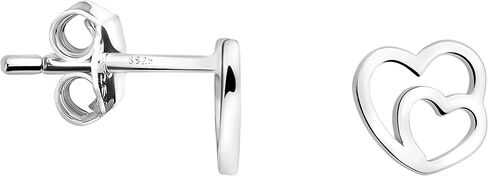 SOFIA MILANI - Women's Earrings 925 Silver - Double Heart Stud Earring - E1817 in Kuwait