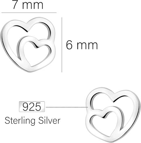 SOFIA MILANI - Women's Earrings 925 Silver - Double Heart Stud Earring - E1817 in Kuwait