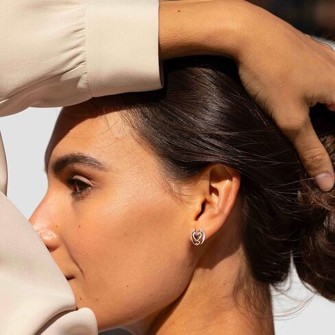 أقراط على شكل قلب من CHIC & ARTSY أقراط من الفضة الإسترليني عيار 925 أقراط مرصعة بالكريستال الأحمر للهالوين أقراط على شكل قلب أحمر للنساء in Kuwait