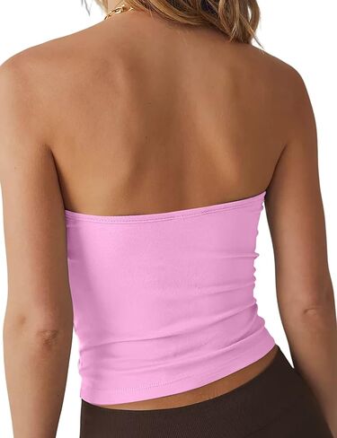 ميلاديان بلايز قصيرة سادة بدون حمالات للنساء بدون اكمام بدون ظهر بتصميم كاجوال بقصة ضيقة in Kuwait