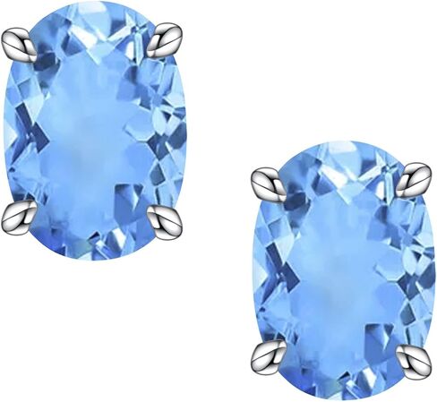 SMILEST أقراط جوهرة الميلاد للنساء الأم، مجوهرات جوهرة الميلاد المتلألئة الأصلية أو المُبتكرة 18 قيراط مطلية بالذهب الأبيض S925 من الفضة الاسترليني أقراط رائعة لحجر الميلاد للنساء هدايا عيد ميلاد الأم in Kuwait