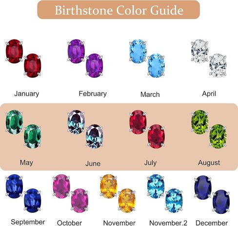 SMILEST أقراط جوهرة الميلاد للنساء الأم، مجوهرات جوهرة الميلاد المتلألئة الأصلية أو المُبتكرة 18 قيراط مطلية بالذهب الأبيض S925 من الفضة الاسترليني أقراط رائعة لحجر الميلاد للنساء هدايا عيد ميلاد الأم in Kuwait