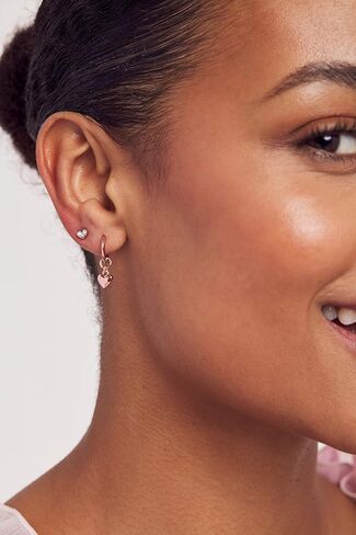 Ted Baker Neena Nano Heart Stud Earrings - Silver or Rose Gold Tone Options in Saudi Arabia