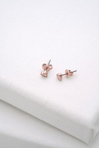 Ted Baker Neena Nano Heart Stud Earrings - Silver or Rose Gold Tone Options in Saudi Arabia