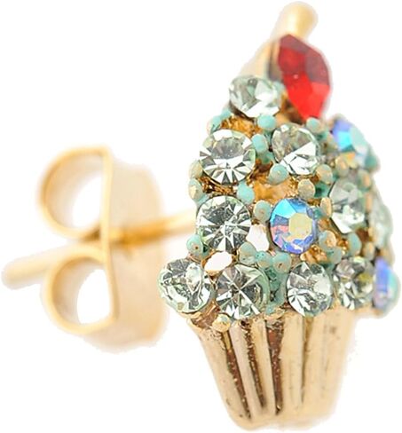 أقراط Spinningdaisy الكريستالية على شكل الكرز على الجزء العلوي من كب كيك (ليموني) in Kuwait