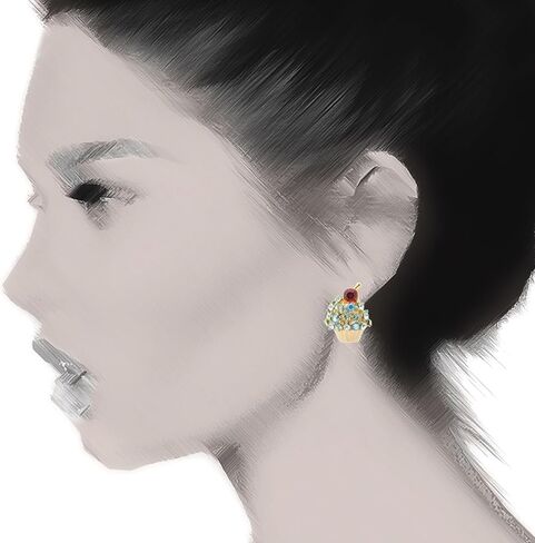 أقراط Spinningdaisy الكريستالية على شكل الكرز على الجزء العلوي من كب كيك (ليموني) in Kuwait