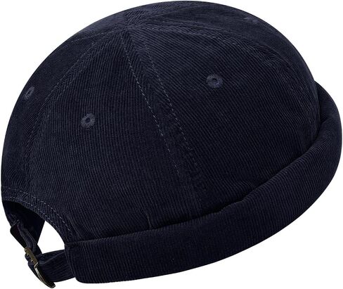 Clakllie Unisex Brimless Sailor Cap Leon Fisherman Hat Rolled Cuff Vintage Landlord Hat Corduroy Skull Docker Beanie Cap in Saudi Arabia
