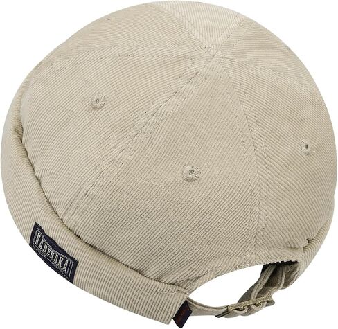 Clakllie Unisex Brimless Sailor Cap Leon Fisherman Hat Rolled Cuff Vintage Landlord Hat Corduroy Skull Docker Beanie Cap in Saudi Arabia