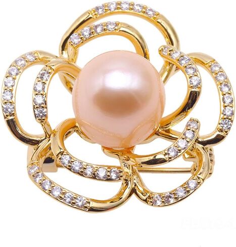JYX Pearl Flower Brocch AA Quality 12.5 Freshwater Pearl Brooches Bouquet Pin in Kuwait