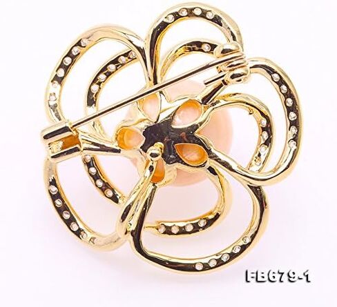 JYX Pearl Flower Brocch AA Quality 12.5 Freshwater Pearl Brooches Bouquet Pin in Kuwait