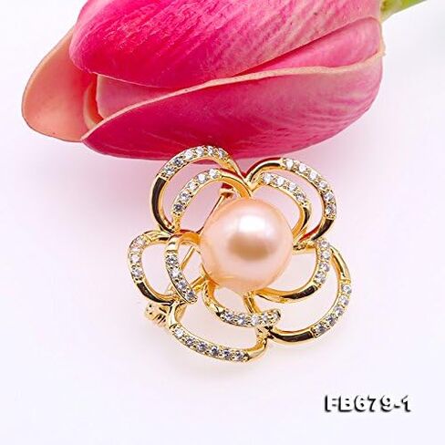 JYX Pearl Flower Brocch AA Quality 12.5 Freshwater Pearl Brooches Bouquet Pin in Kuwait